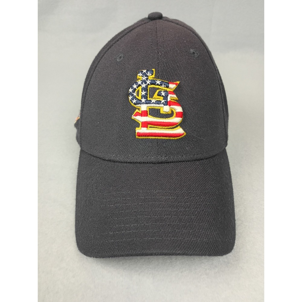New Era 39THIRTY St Louis Cardinals Hat Black American Flag We The People M/L